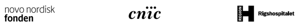 Logoer for samarbejdspartnere: Novo Nordisk Fonden, CNIC, Rigshospitalet.